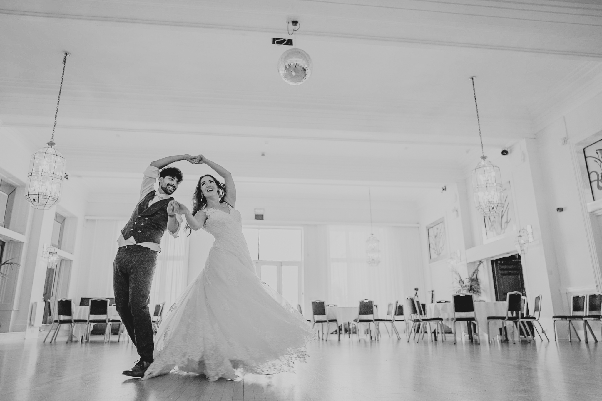 Couple practising their First Dance at The Atlantic Hotel