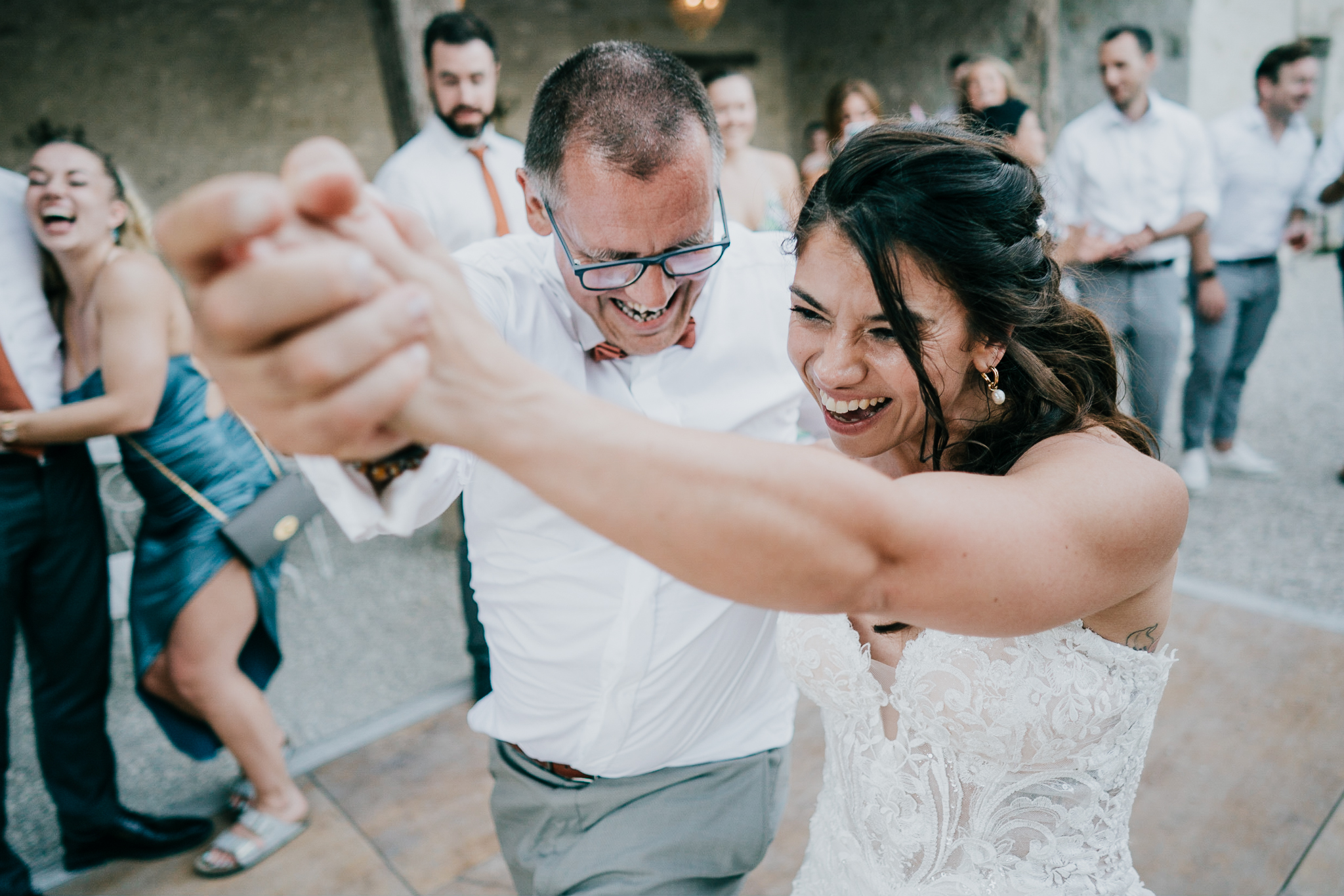 chateau-de-st-paul-wedding-photographer 8 – Alan Law Photography The bride dances with her Father, outside at Château de St Paul, France.
