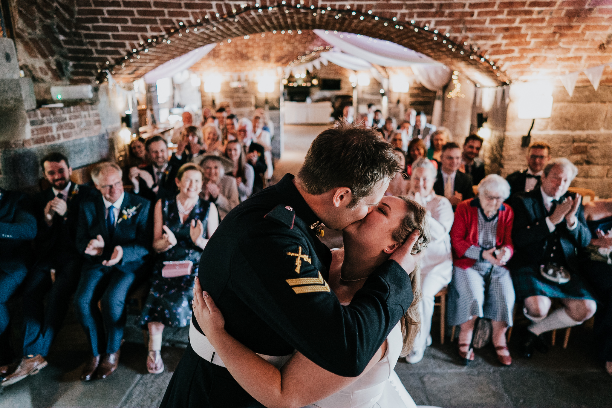 polhawn-fort-wedding-zarra-chris 2 – Alan Law Photography A First Kiss, shot from above, at Polhawn Fort